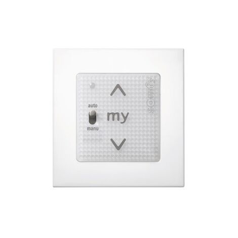 Somfy – Commande murale io-homecontrol pour motorisations – Télécommande 1 canal – Compatible avec capteurs de vent et de soleil – 1811405 - SOM1811405