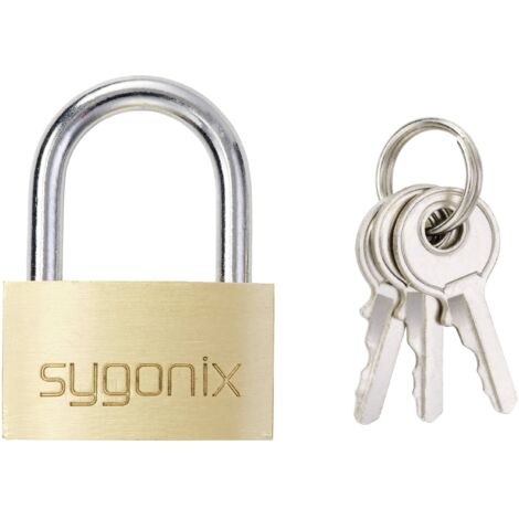 SYGONIX SY-5045288 CADENAS 29.8 MM FERMETURE DIFFÉRENTE OR-JAUNE AVEC SERRURE À CLÉ (1/5)