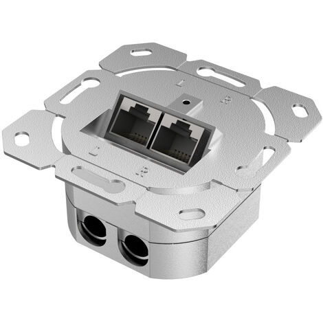 DeleyCON 2x Prise RJ45 CAT 8 Sans Outil 40 Gbit/s Blindée - Connecteur LSA Pour Câble Rigide