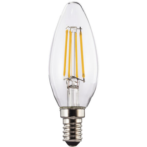 AMPOULE FILAM. LED, E14, 470LM REMPL.40W, AMP. BOUG. BLC CHD, TRANSP. XAVAX (1/5)