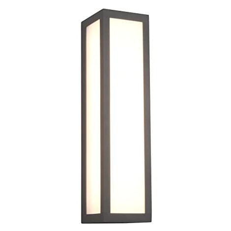 TRIO LEUCHTEN FUERTE 226260142 APPLIQUE MURALE D'EXTÉRIEUR EN ALUMINIUM MOULÉ SOUS PRESSION ANTHRACITE ABAT-JOUR ACRYLIQUE BLANC (1/6)