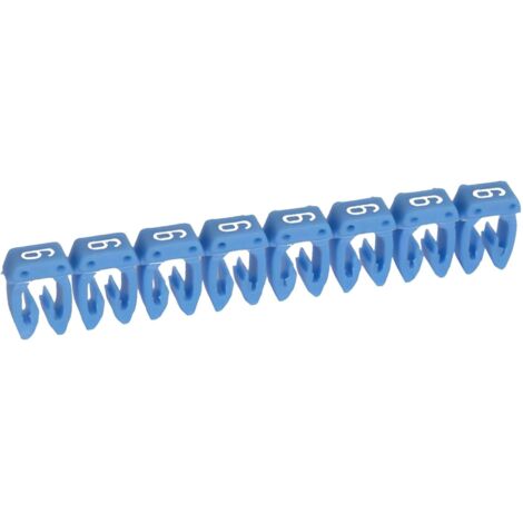 LEGRAND 038216 CAB 3 REPÈRE POUR BLOCS DE JONCTION ET FILERIE AVEC, 0.5MM² À 1.5MM², CHIFFRE 6, BLEU (1/3)