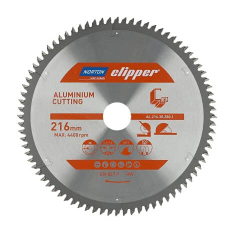 Norton piła tarczowa 216mm x 30mm x 80z aluminium (2,6/1,8)