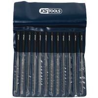 KS TOOLS 140.3050 JEU DE 12 LIMES AIGUILLES AVEC MANCHES EN PLASTIQUE ET ÉTUI