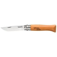 Couteau de poche N°9 en acier carbone 9 cm – Manche en hêtre verni – Pour coupe précise et nette – Artisanat suisse – Opinel
