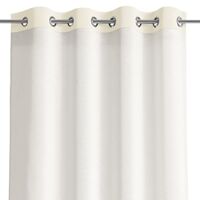 AMELIAHOME RIDEAU 140 X 250 CM - 1 RIDEAU SEMI-TRANSPARENT À ½ILLETS - ASPECT VELOURS - CRÈME 38630
