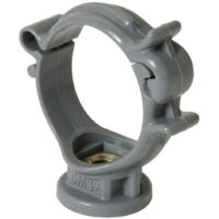 Nicoll – Collier de serrage monobloc O40 – Moulé en polypropylène gris – Épaisseur 12 mm – Amortissement des bruits – Fixation par clipsage