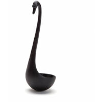 OTOTO À SOUPE EN FORME DE CYGNE FLOTTANT LOUCHE, NOIR