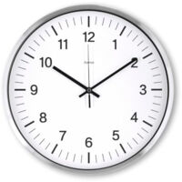 HORLOGE MURALE RADIOPILOTéE DCF ''JAVA'', Ø 35 CM, ARGENTé HAMA