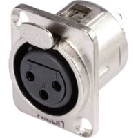 XLR embase femelle, contacts droits Hicon HI-X3DF-G Nombre de pôles: 3 noir 1 pc(s) D14492
