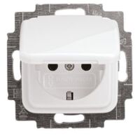 BUSCH-JAEGER 20EUK-214 PRISE DE COURANT, COUVERCLE CLAPET (SCHUKO), BLANC ALPIN, REFLEX SI