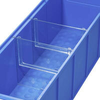 Séparation pour bac de rangement 456590 – Lot de 4 intercalaires transparents – Installation facile avec rainures de guidage – Allit
