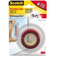 SCOTCH Ruban adhésif double face transparent SCOTCH L. 1.5 m x l. 19 mm