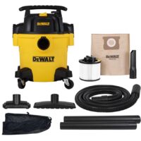 Dewalt – Aspirateur professionnel 20L – Dépression 15 kPa – Nettoyage sec et humide – Filtre HEPA – Câble 3m et tuyau 2m