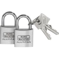 BURG-WÄCHTER CADENAS, JEU DE 2 PIÈCES, 6,5 MM D'EPAISSEUR D'ETRIER, 4 CLÉS, DUO 770 40 SB