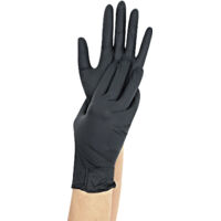 Gants Nitrile Safe Light Franz Mensch - Sans Poudre, Taille M, Noir - 100 Pièces