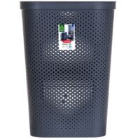 Coffre à linge 60L 245662 – Large Keter – 100% écoresponsable – Trous d'aération pour linge – Dimensions 43,7 x 35,1 x 6,2 cm – Qfplus