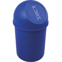HELIT POUBELLE À CLAPET PUSH 6 LITRES DIAM 21CM H37,5 CM BLEU H2401034