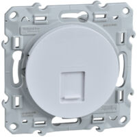 Schneider Electric – Coque RJ45 blanche – Prise RJ45 complète – Plastique Snap-on – Dimensions 71x71x34.2mm – Pour installation résidentielle