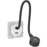 Schneider Electric – Liseuse LED avec port USB-A 2,1A – Flux lumineux 100 lm – Design blanc moderne – Installation facile pour usage professionnel - S520002