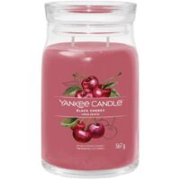 YANKEE CANDLE SIGNATURE BOUGIE PARFUMÉE GRANDE BOUGIE EN POT CERISE NOIRE AVEC DOUBLE MÈCHE MÉLANGE DE CIRE DE SOJA