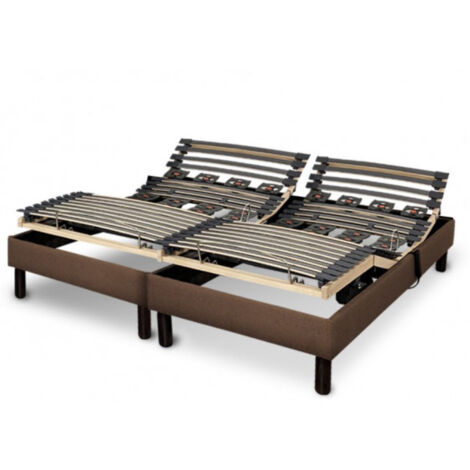 Sommier electrique Essenzia Zen EMOTION MARRON 2x80x200 Lattes et Plots
