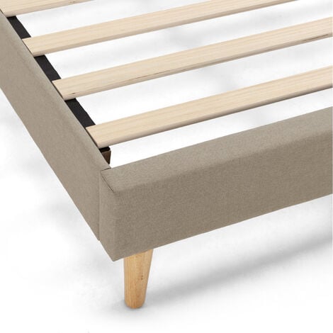 Base rembourrée Aura 140x200 cm  Beige, Hauteur 30 cm