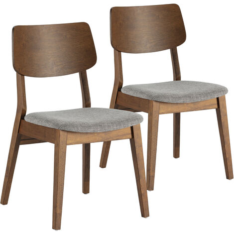 Vs Venta-Stock – Pack de 2 chaises Susi en bois d'hévéa massif – Couleur noyer – Hauteur 82 cm – Hauteur d'assise 46 cm – Design moderne (1/5)