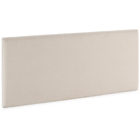 Vs Venta-Stock – Tête de lit Niebla 160x60 cm – Tissu imitation peau de mouton beige – Structure rigide en MDF – Rembourrage mousse HR