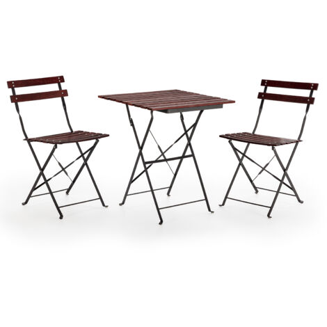 Ensemble Bistro de jardin Agata 3 pièces noir, table et 2 chaises (1/5)