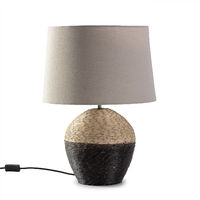 Lampe à poser Oyuki en rotin naturel, diamètre 40,5 cm
