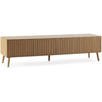 Vs Venta-Stock – Meuble TV Lluvia 4 portes – Mélaminé chêne – Longueur 160 cm – Design moderne avec rangement caché