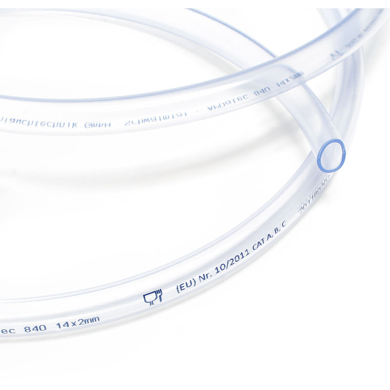 PVC Schlauch 14 x 2,0 mm in Lebensmittelqualität transparent und flexibel  Meterware