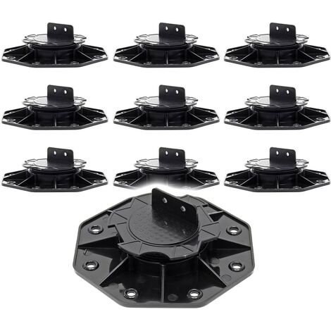 XPOtool Set 10x Stelzlager für Terrassen, 2700kg, 18-28mm, höhenverstellbare Stellfüße für Terrassendielen, Platten und Planken