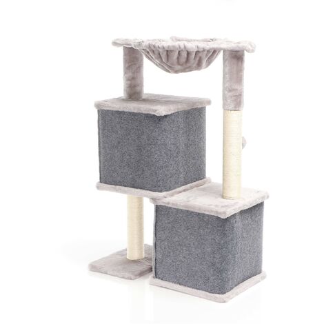 Fudajo cactus krabpaal met huisje en 3 speelballen voor katten 70 cm hoog en sisal 4 mm kattenhuis
