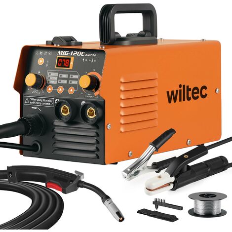 XPOtool IGBT Schweißgerät mit digitales Anzeige 120A, Schweissgerät für MIG, MMA/E-Hand, Flux/Fülldraht WIG/TIG-Schweißen FCAW