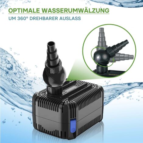 SunSun CDF5800 Teichpumpe 24V DC / 5000 l/h / 40 W, Bachlaufpumpe mit
