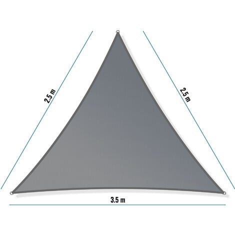 Toboli Sonnensegel Dreieck 2,5x2,5x3,5m Windfester Sonnenschutz UV 30+ für Garten, Terrasse, Balkon