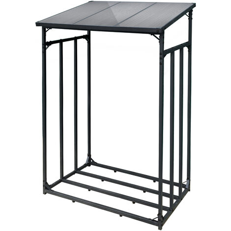 Toboli Kaminholzregal außen, bis 1500 kg Traglast, 133 x 83 x 185 cm für Outdoor, Metall mit Pulverbeschichtung, Feuerholzregal freistehend
