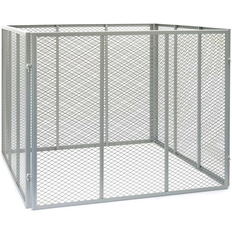 Wiltec Komposter 100 x 100 x 80 cm, Gartenkomposter aus Metallgitter, Kompostbehälter für 800 Liter Kompost, Biokomposter für Bioabfall