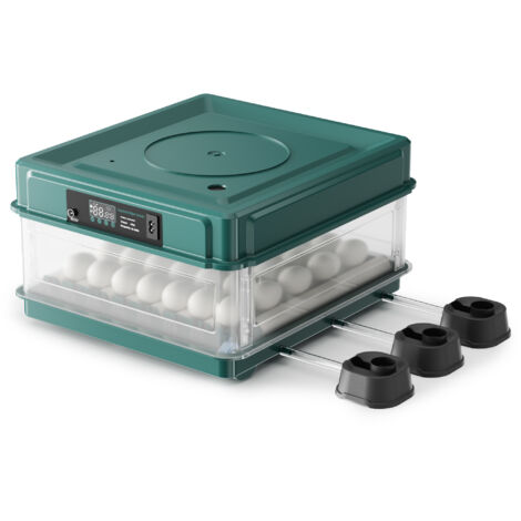 Fudajo Vollautomatischer Flächenbrüter für 48 Eier, Inkubator 80 W mit Wendesystem, Brutautomat mit Temperatursteuerung und Feuchtigskeitsregulierung, Brutkasten zum Eier ausbrüten