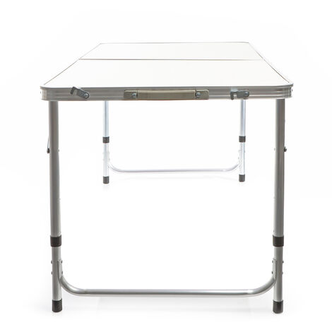 Toboli Campingtisch klappbar 120x60x70cm höhenverstellbar 54/61/70cm Klapptisch Aluminiumrahmen und Tischplatte aus MDF tragbarer Multifunktionstisch Buffettisch Camping Tisch Garten