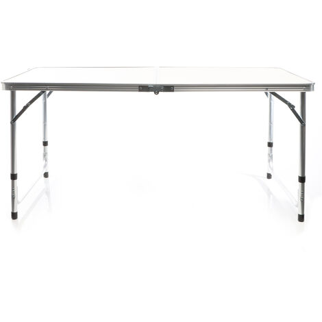Toboli Campingtisch klappbar 120x60x70cm höhenverstellbar 54/61/70cm Klapptisch Aluminiumrahmen und Tischplatte aus MDF tragbarer Multifunktionstisch Buffettisch Camping Tisch Garten