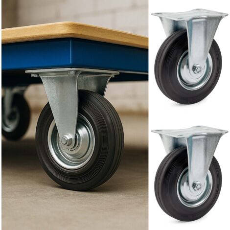 Zabi Transportrolle Vollgummi 180mm - 220kg Tragkraft Mit Montageset