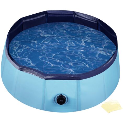Fudajo Hundepool 80 x 30 cm rutschfestes Hundeplanschbecken, Hundeschwimmbad faltbar aus PVC, Hundebadewanne mit verstärkten Kanten, tragbarer Pool für Hunde