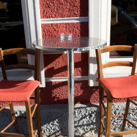 Wiltec höhenverstellbarer Stehtisch 74/114 cm Ø 60 cm, klappbarer Bistrotisch, 2-in-1 Outdoortisch, Aluminium Bartisch, Partytisch