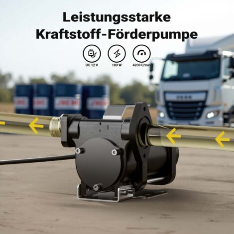 Wiltec brandstof hevelpomp 12 V, 180 W brandstofpomp 40 l/min