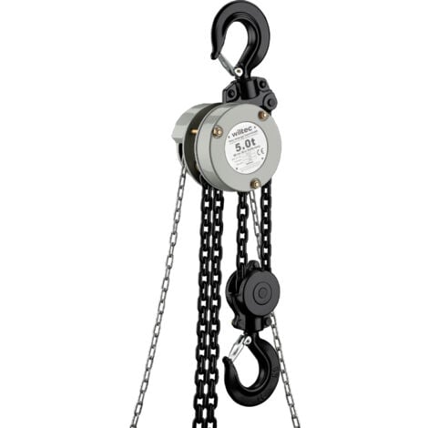 Wiltec Handkettenzug 3 Tonnen - Robuster Mini Flaschenzug Mit 3m Hubhöhe