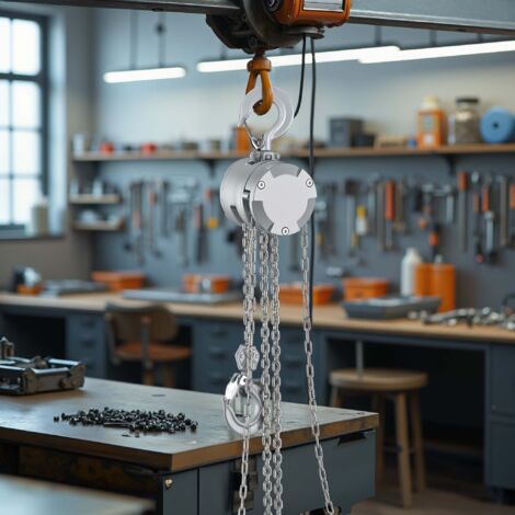 Wiltec Mini Kettenzug bis 3 t, robuster Handkettenzug 3 m Hubhöhe