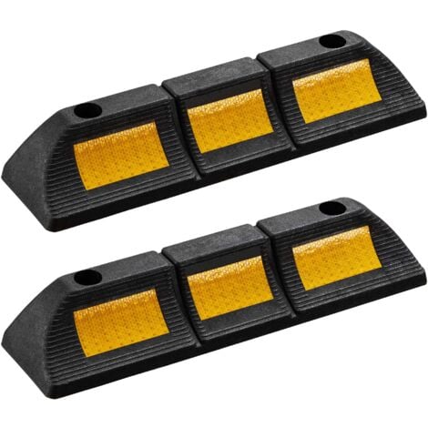 Jaxguom Gummi Radstopper 54cm - 2x Einparkhilfe Mit Reflexionsstreifen Für Garage